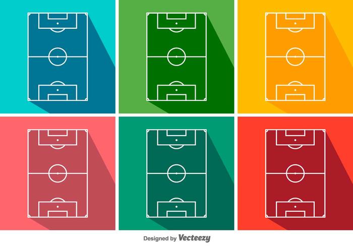 Football Ground Vector Icon Set