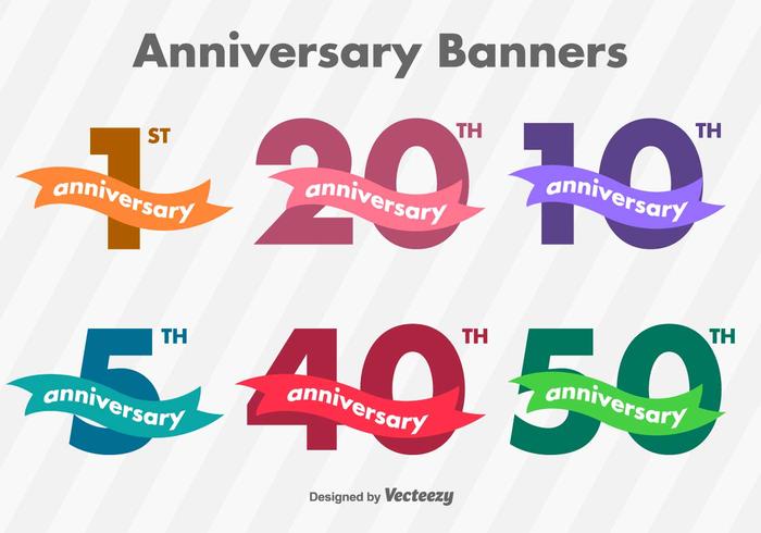 Aniversario Banderas vectoriales vector