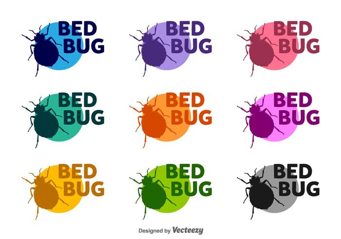 Bed Bugs Vector Silhouettes