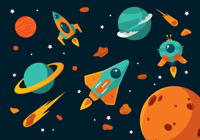 Starship Cartoon Free Vector