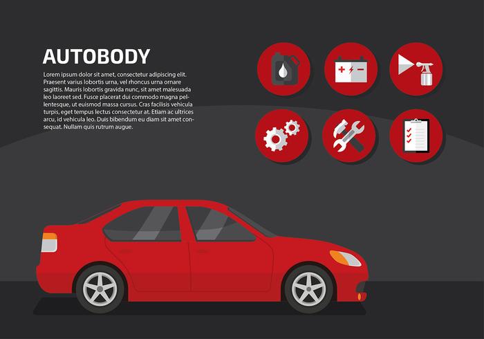 Servicio de carrocerías de automóviles vectorial libre vector