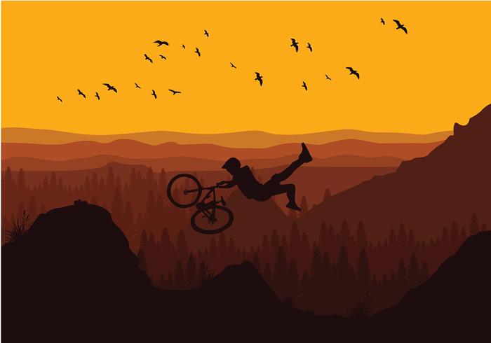 Bike Trail Evening Free Vector