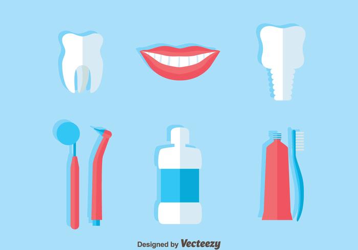 Dentista plana Los iconos del vector