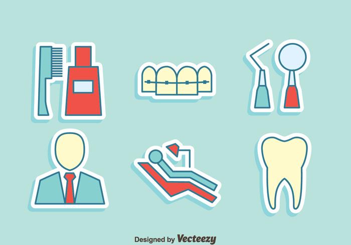 Dentist Element Icons Vector