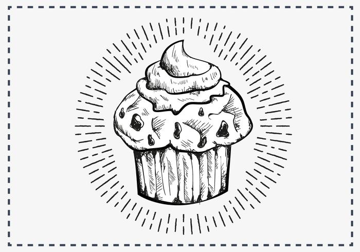 Hand Drawn Muffin Background vector