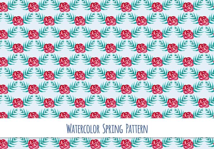 Free Vector Watercolor Pattern with Beautiful Flowers