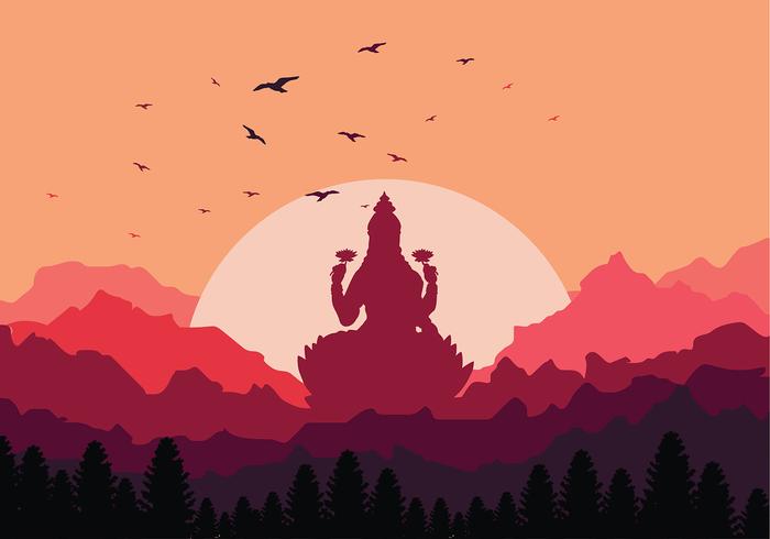 Lakshmi Sunset Free Vector