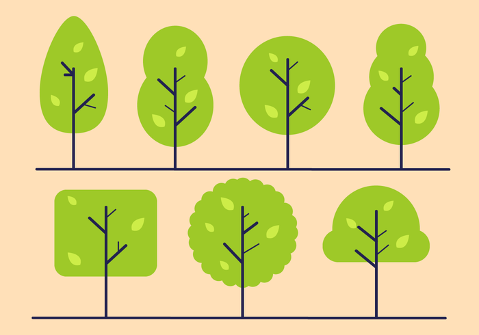 Free Minimalist Trees Vector