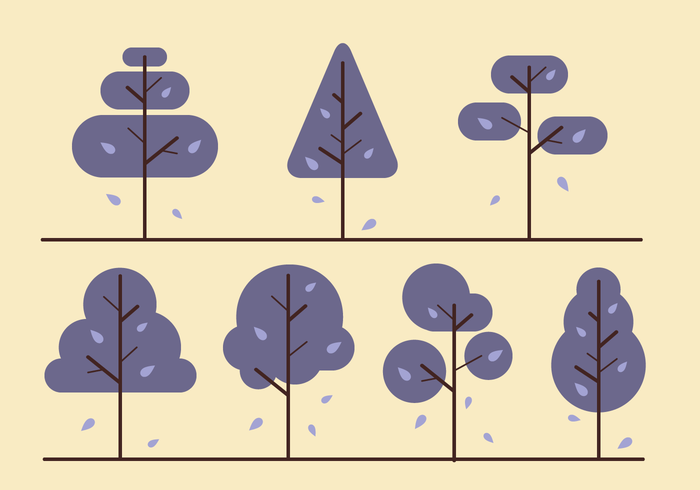 Free Minimalist Trees Vector