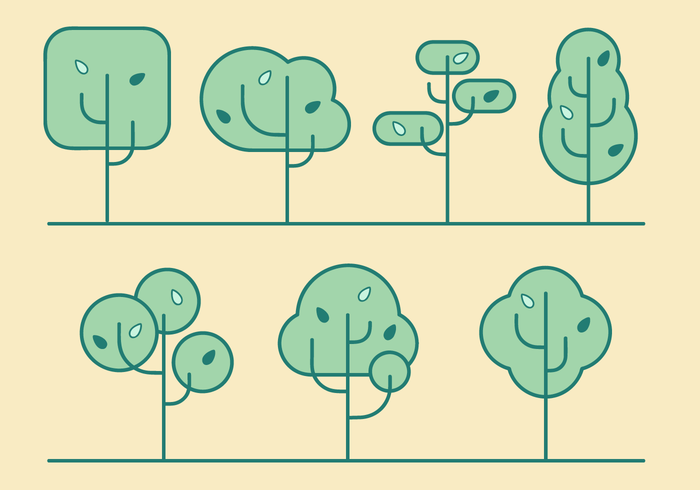 Free Minimalist Trees Vector