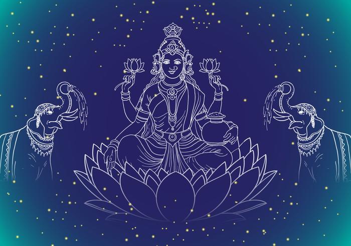 Lakshmi Goddes Of Wealth vector