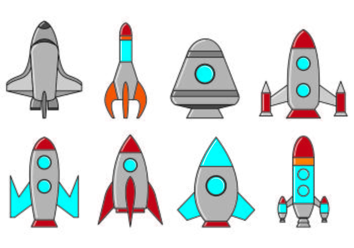 Set Of Starship Icons vector