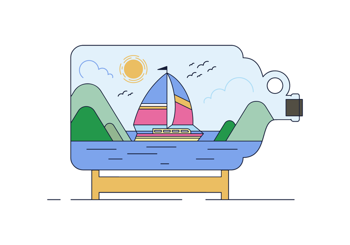 Free Bottled Boat Vector