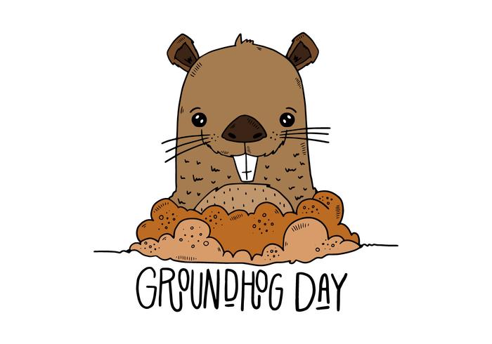 Ilustración día de la marmota vector