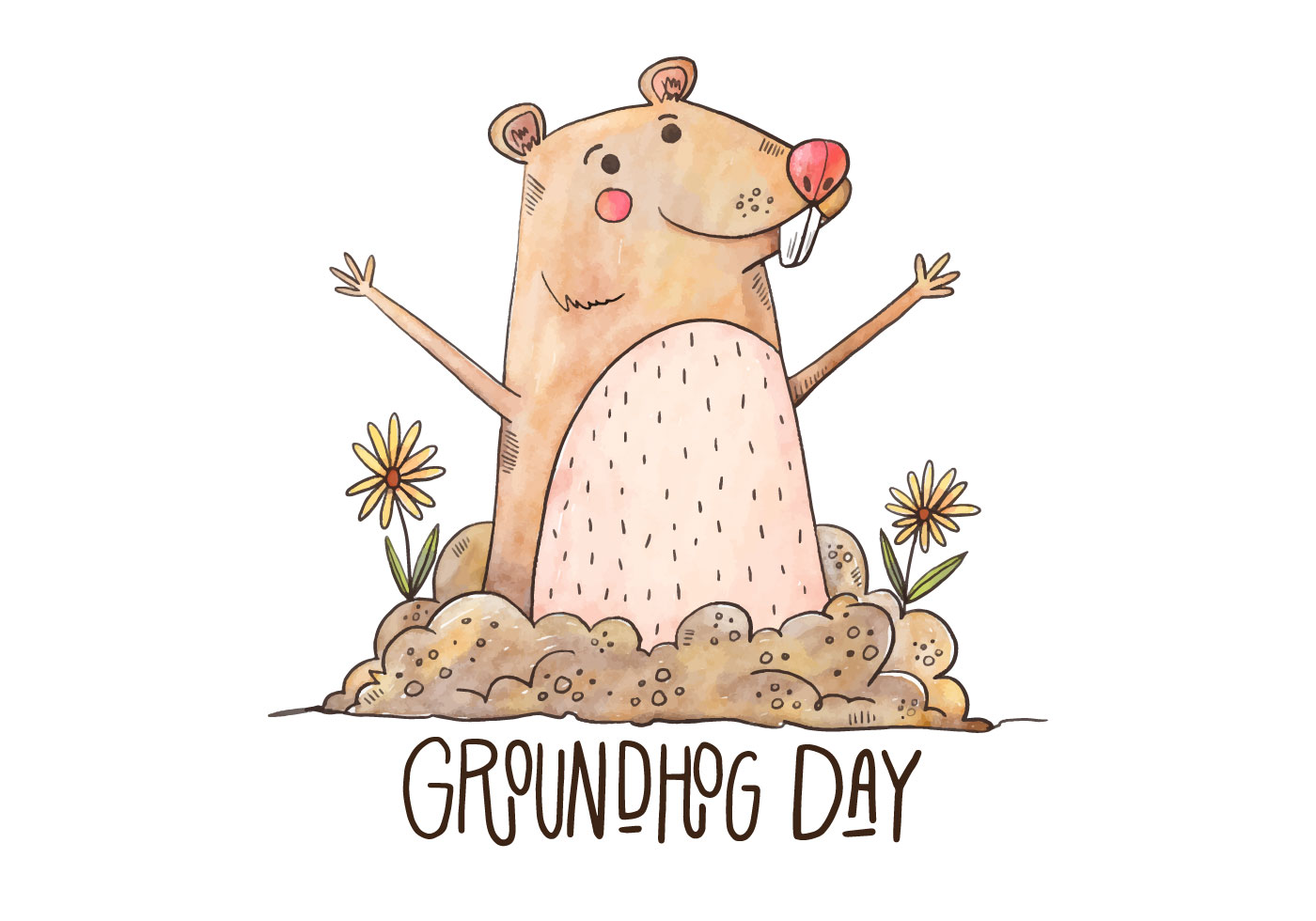 Groundhog Day Illustration 136944 Vector Art at Vecteezy