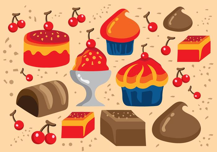 Desserts and Sweets Illustration vector