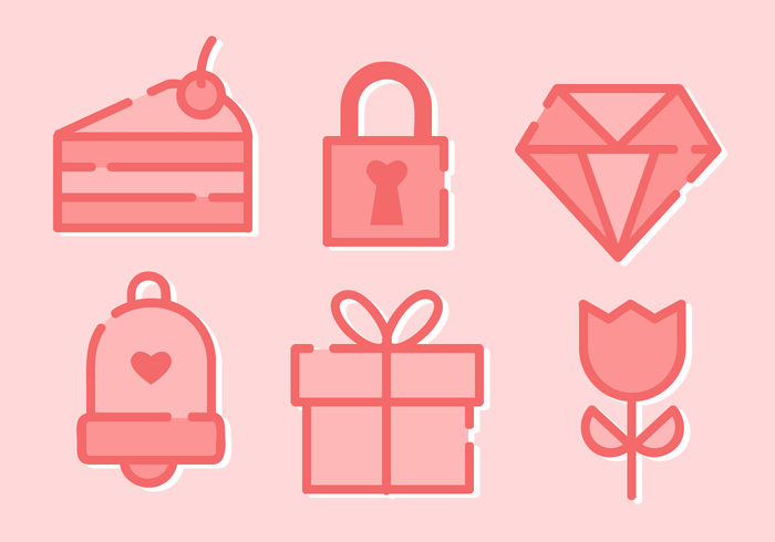 Free Minimalist Valentine's Day Elements vector