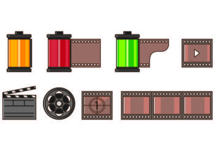 Set Of Film Canister Icons vector