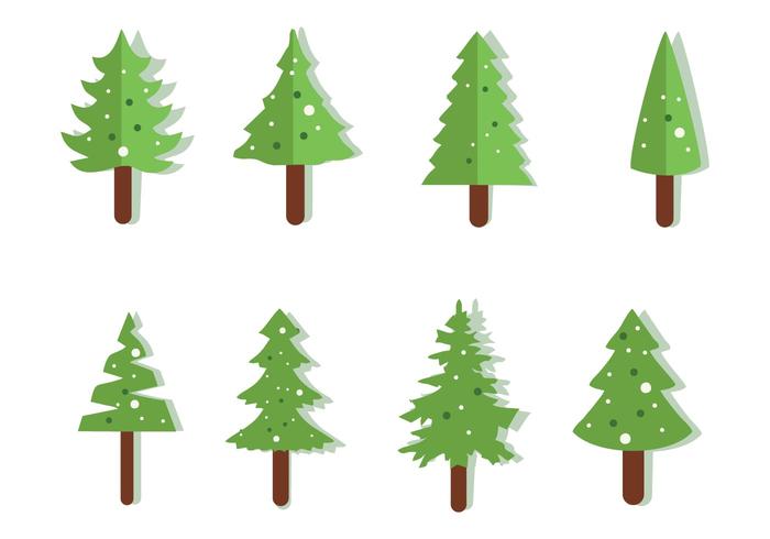 Vector libre Iconos de la Navidad del árbol