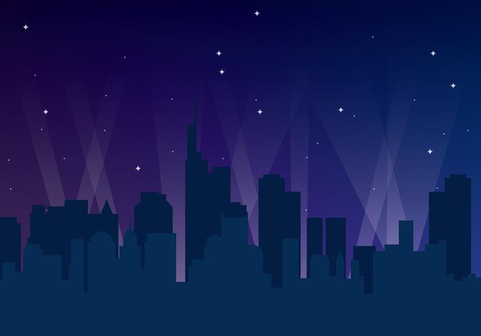 Horizonte de la noche de la ciudad vector