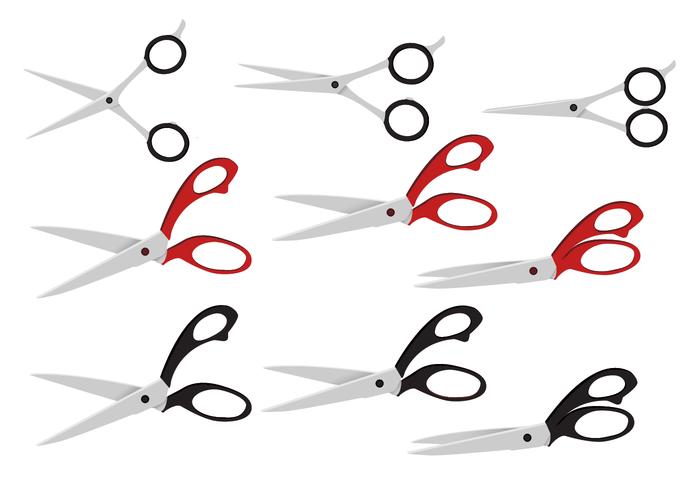 Realistic Scissors Vector Set