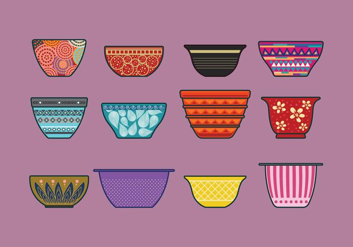 Vector Set of Mixing Bowls