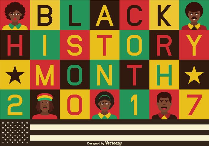 Vector Color Blocked Black History Background