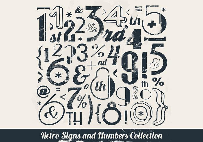 Stamped Numbers Collection Vector