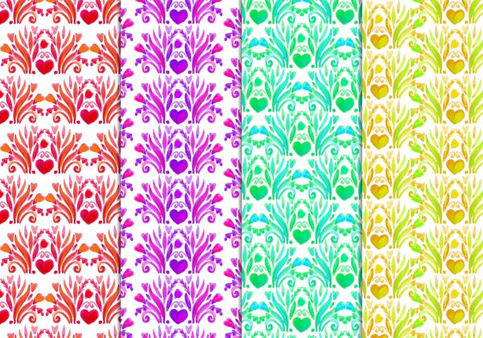 Free Vector Floral Pattern In Watercolor Style Free Vector Floral Pattern In Watercolor Style
