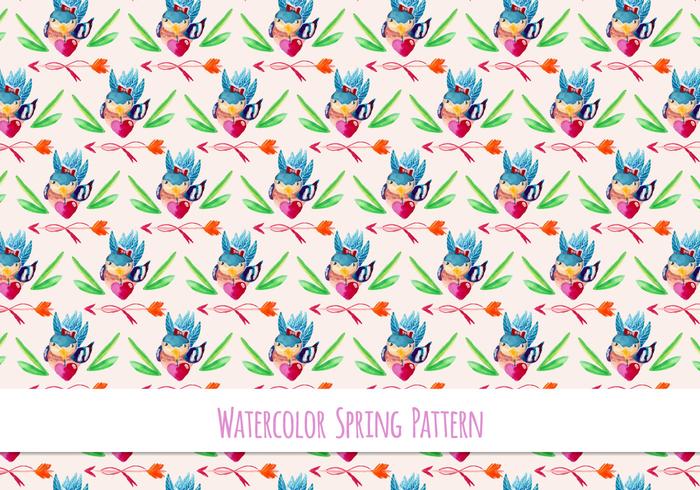 Free Vector Floral Pattern With Cute Bird Free Vector Floral Pattern With Cute Bird