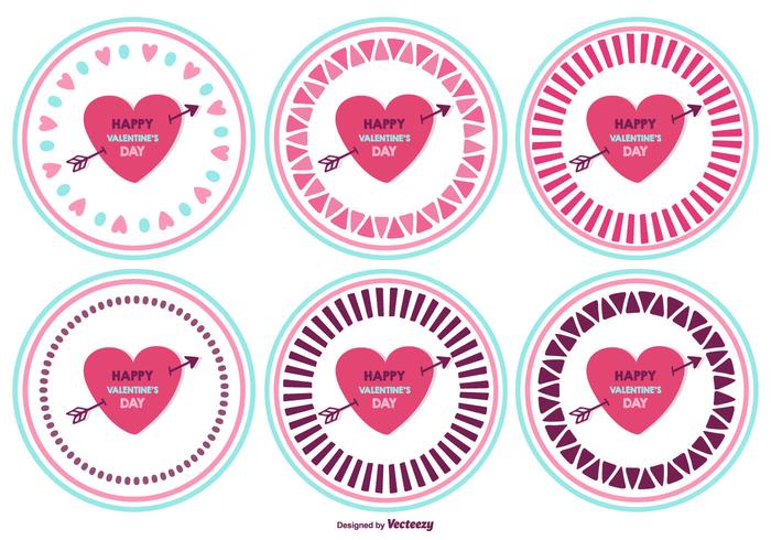 Cute Valentine's Day Badges vector