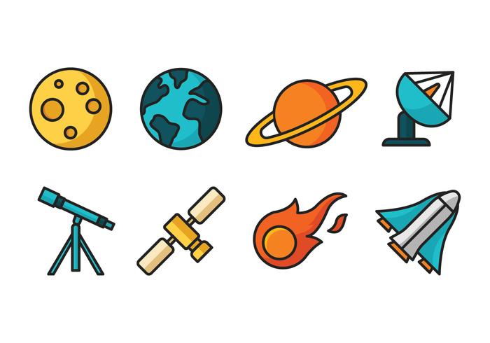 Space Cartoon Icons vector