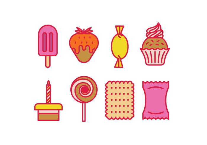 Postres y dulces iconos vectoriales vector