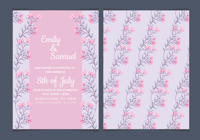 Vector Elegant Roses Wedding Invitation