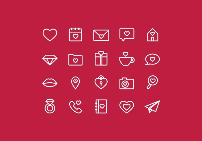 Vector Outline Valentine's Day Icons