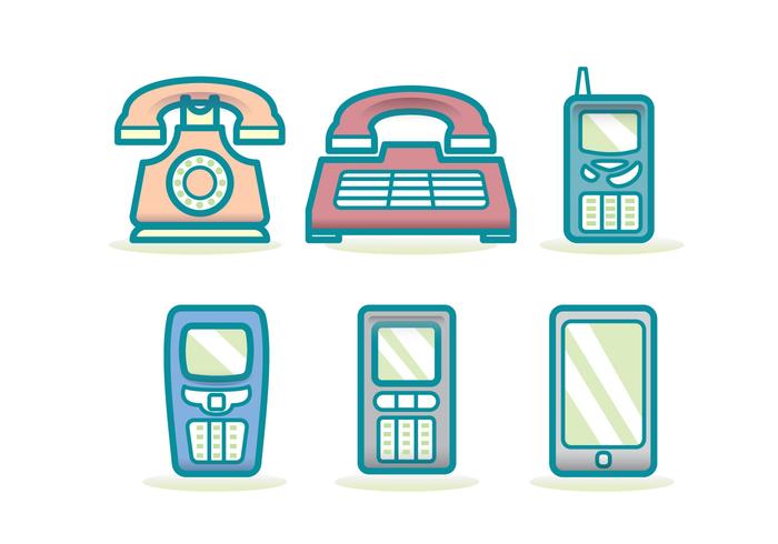 Tecnologia Teléfono Evolución del icono vector