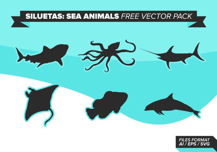 Siluetas Sea Animals Free Vector Pack Siluetas Sea Animals Free Vector Pack