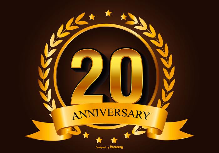 Golden 20th Anniverasry Illustration Golden 20th Anniverasry Illustration