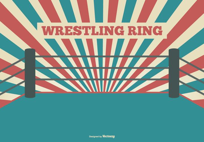 Flat Style Wrestling Ring Illustration vector