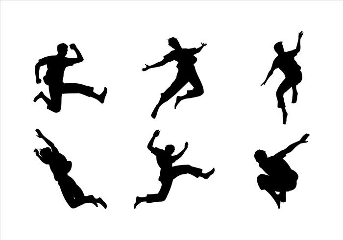 Man Jumping Siluetas Vector