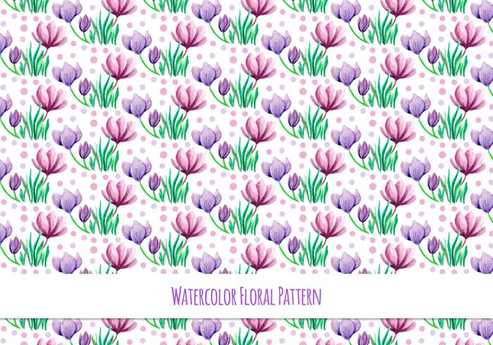 Free Vector Watercolor Pattern with Beautiful Flowers