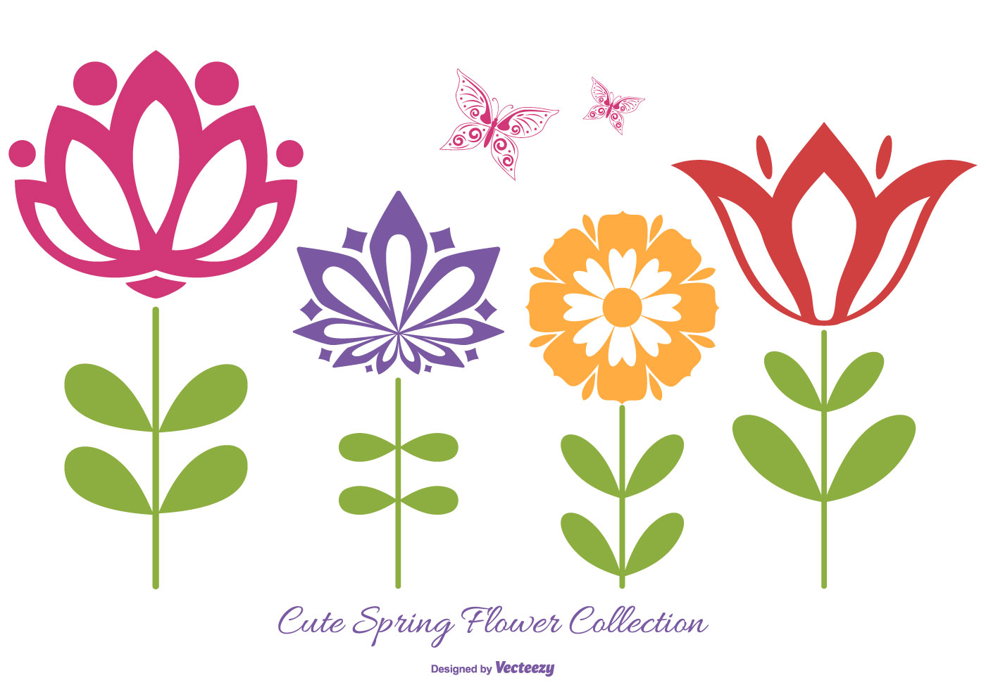 Download Cute Flower Vector Shapes - Download Free Vector Art ...