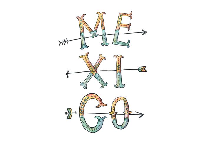 México letras ilustración vector