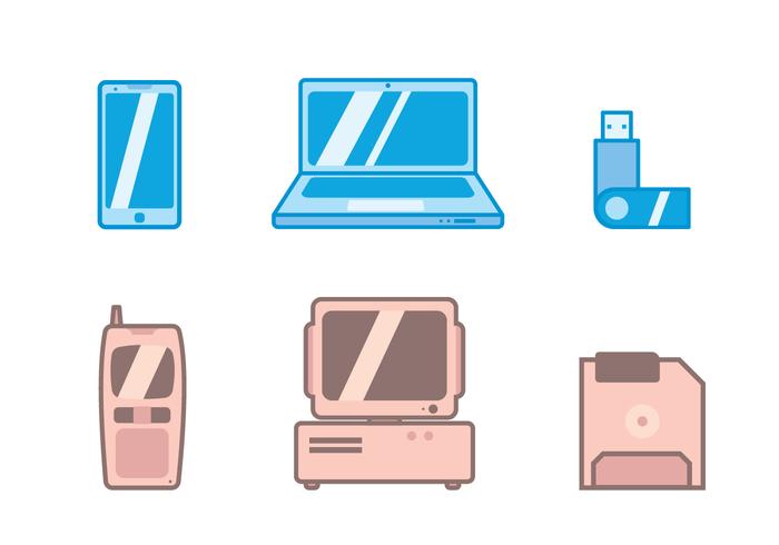 Old Vs New Tecnologia icon vector