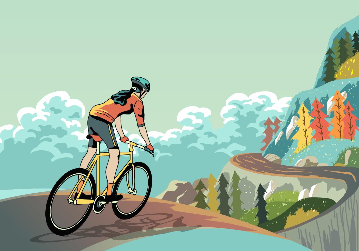 Bike Trail Down The Mountain 137361 Vector Art at Vecteezy