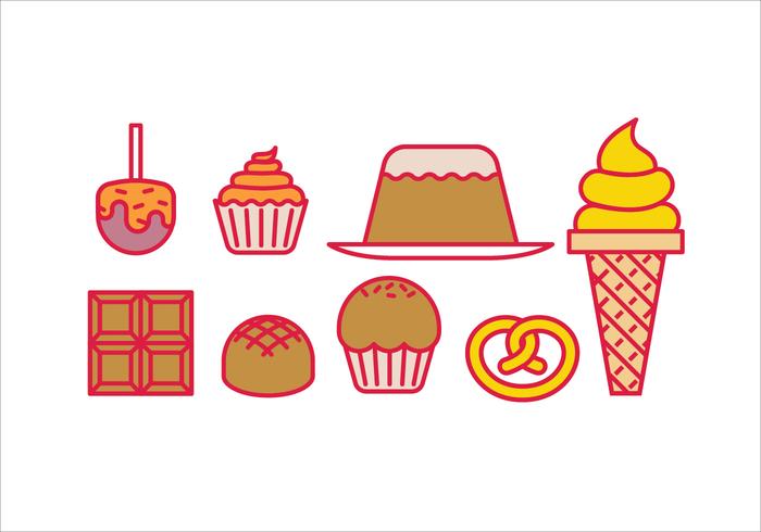 Sweets desserts and cakes vector
