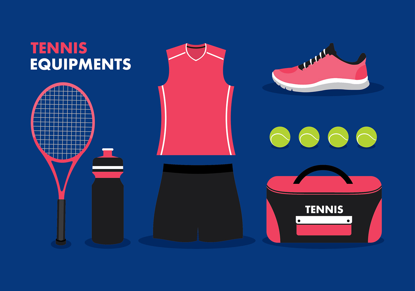 Spændende Ensomhed Søgemaskine optimering Tennis Equipment Free Vector 137382 Vector Art at Vecteezy