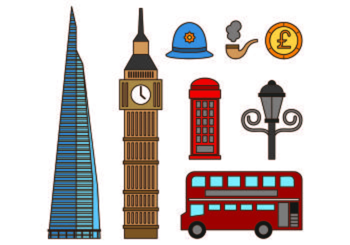 Set Of London Icons vector