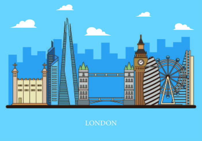 Vector Of The Shard and The London Skyline