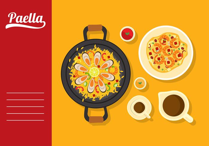 Paella Menú plana vectorial libre vector